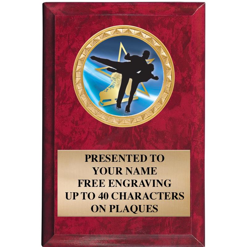 4" X 6" RED MBL INSERT PLQ