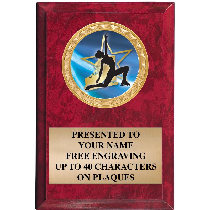 4" X 6" RED MBL INSERT PLQ