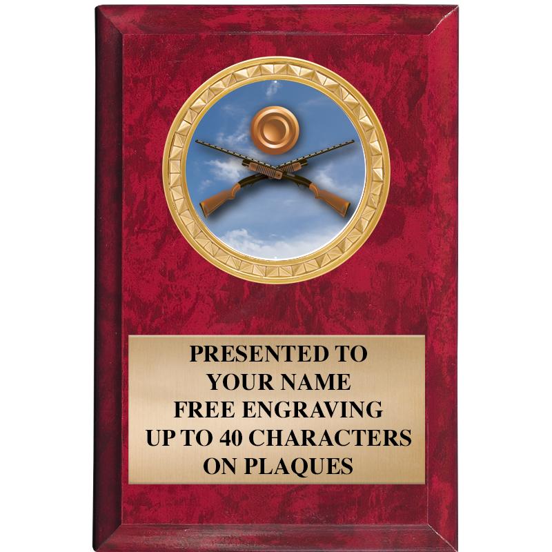 4" X 6" RED MBL INSERT PLQ