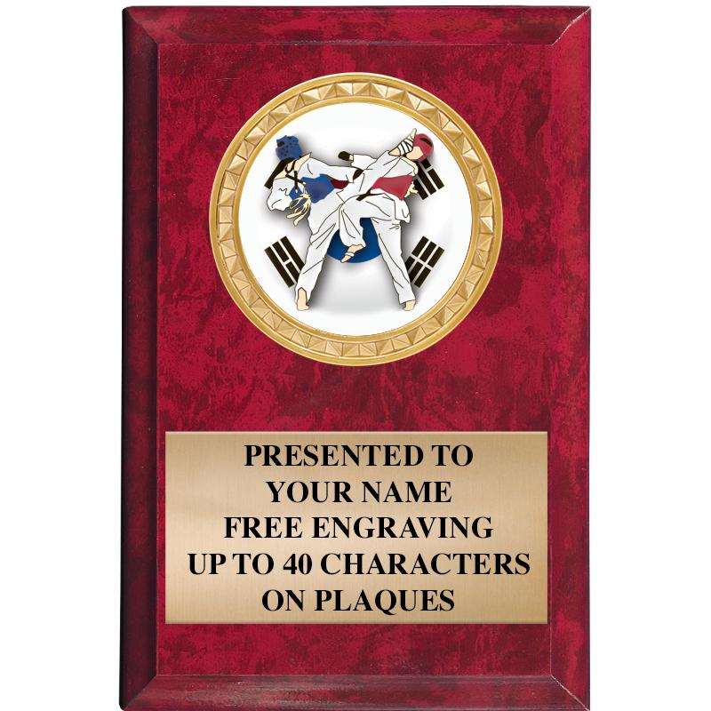 4" X 6" RED MBL INSERT PLQ