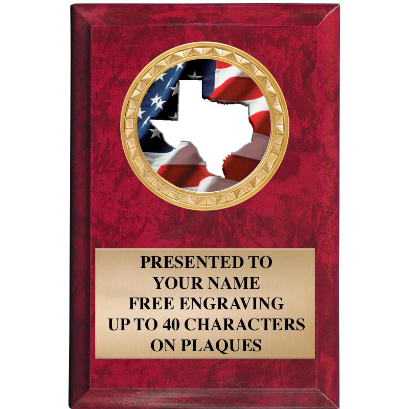 4" X 6" RED MBL INSERT PLQ