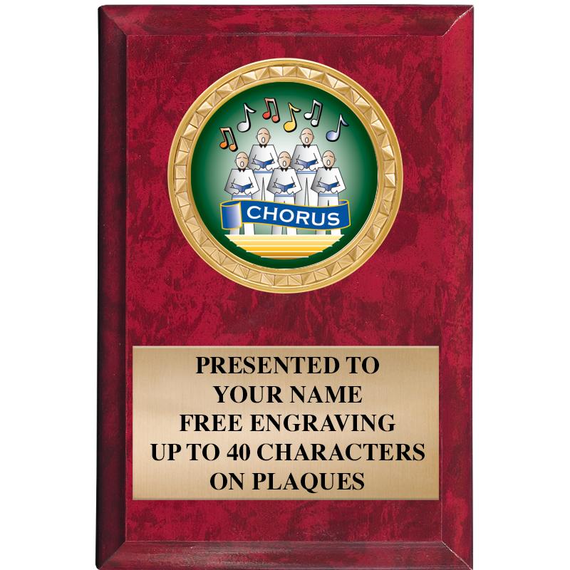 4" X 6" RED MBL INSERT PLQ