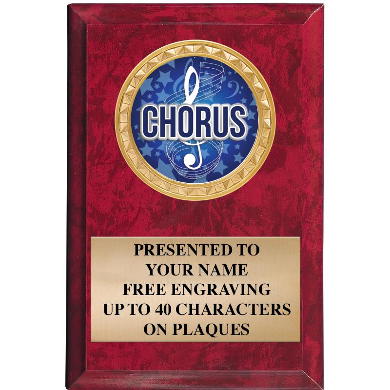 4" X 6" RED MBL INSERT PLQ