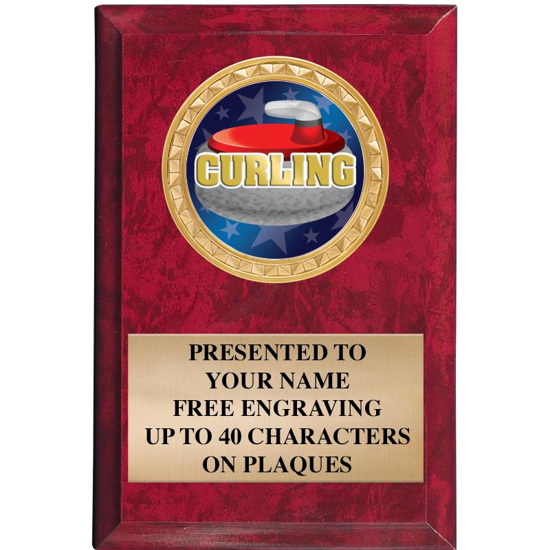 4" X 6" RED MBL INSERT PLQ