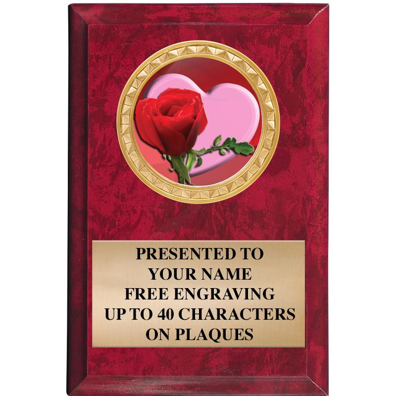 4" X 6" RED MBL INSERT PLQ