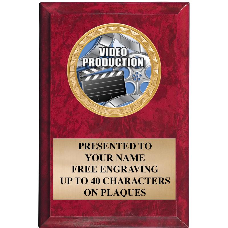 4" X 6" RED MBL INSERT PLQ