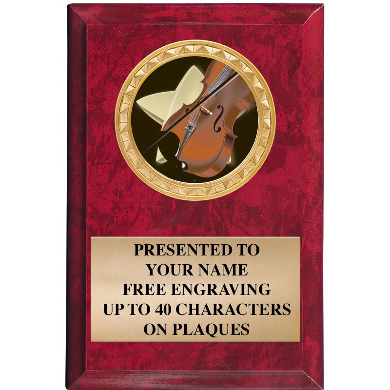 4" X 6" RED MBL INSERT PLQ