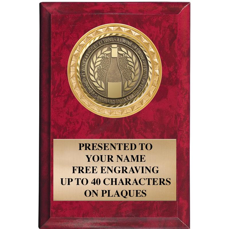 4" X 6" RED MBL INSERT PLQ