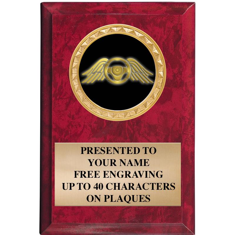 4" X 6" RED MBL INSERT PLQ