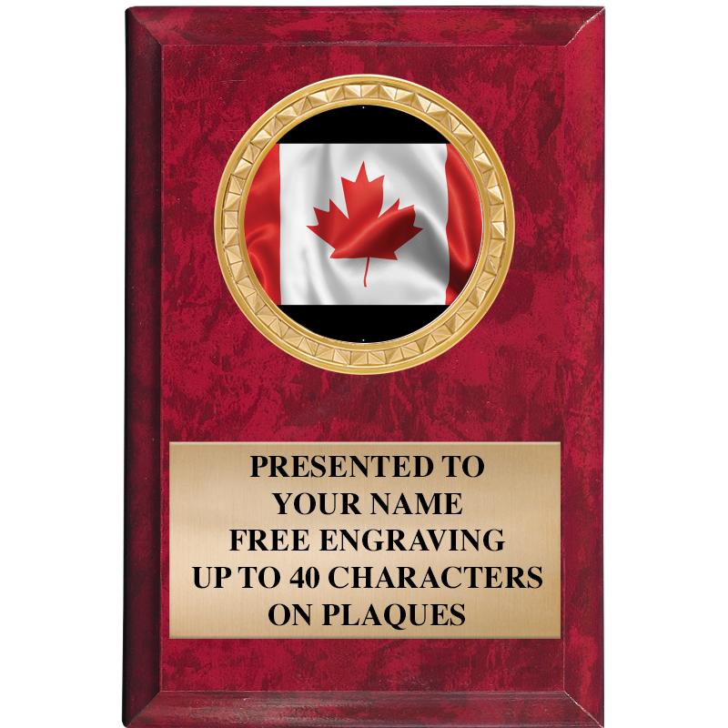 4" X 6" RED MBL INSERT PLQ