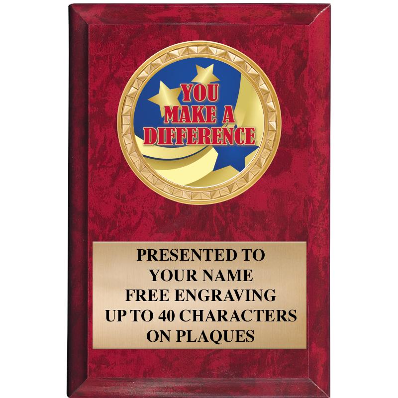 4" X 6" RED MBL INSERT PLQ