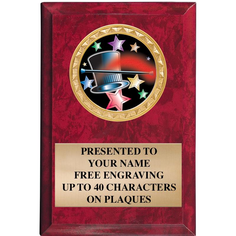 4" X 6" RED MBL INSERT PLQ