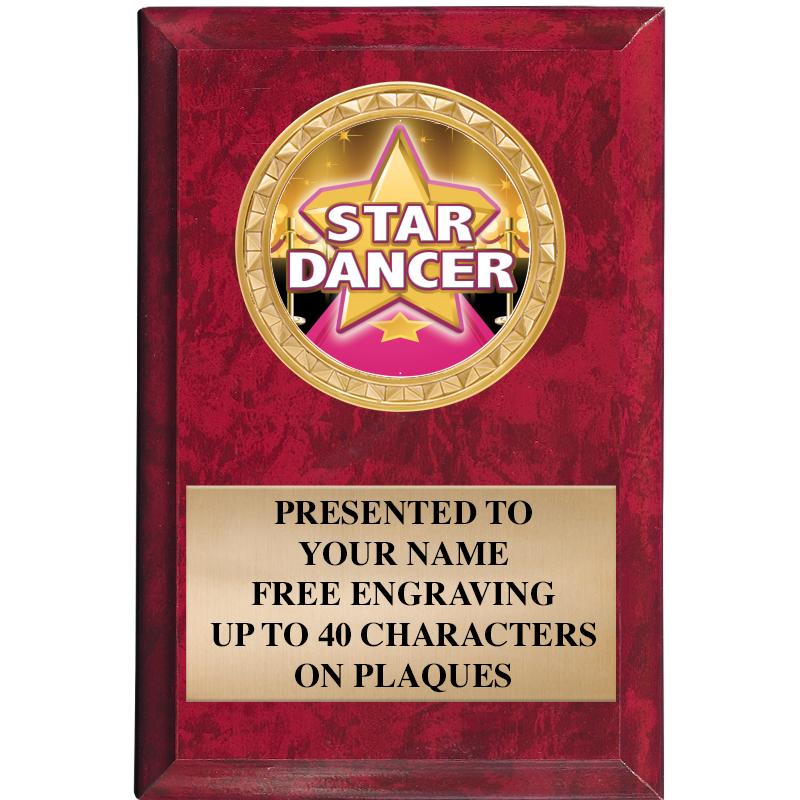 4" X 6" RED MBL INSERT PLQ