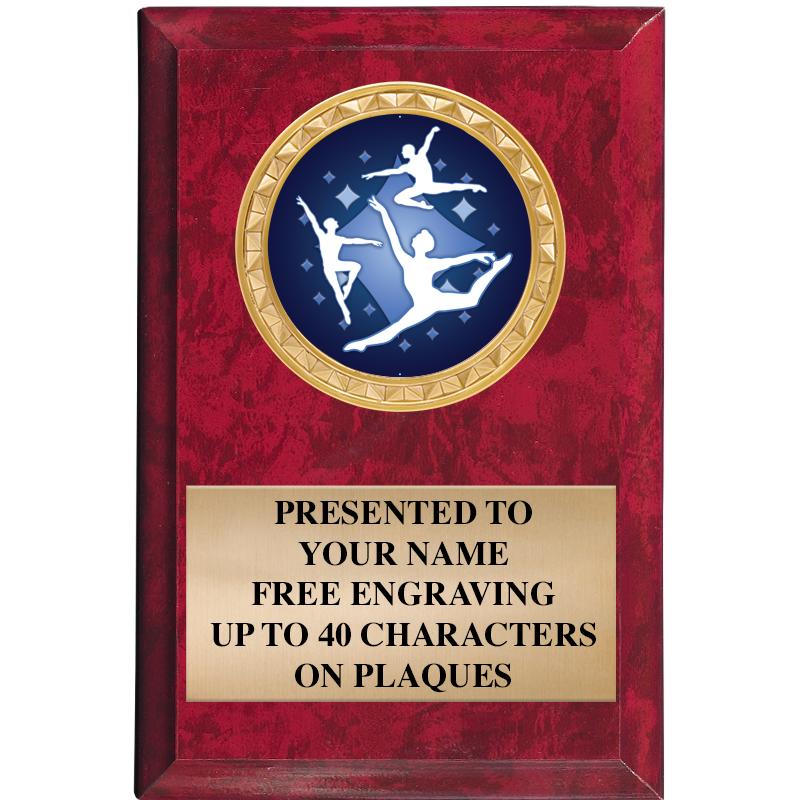 4" X 6" RED MBL INSERT PLQ