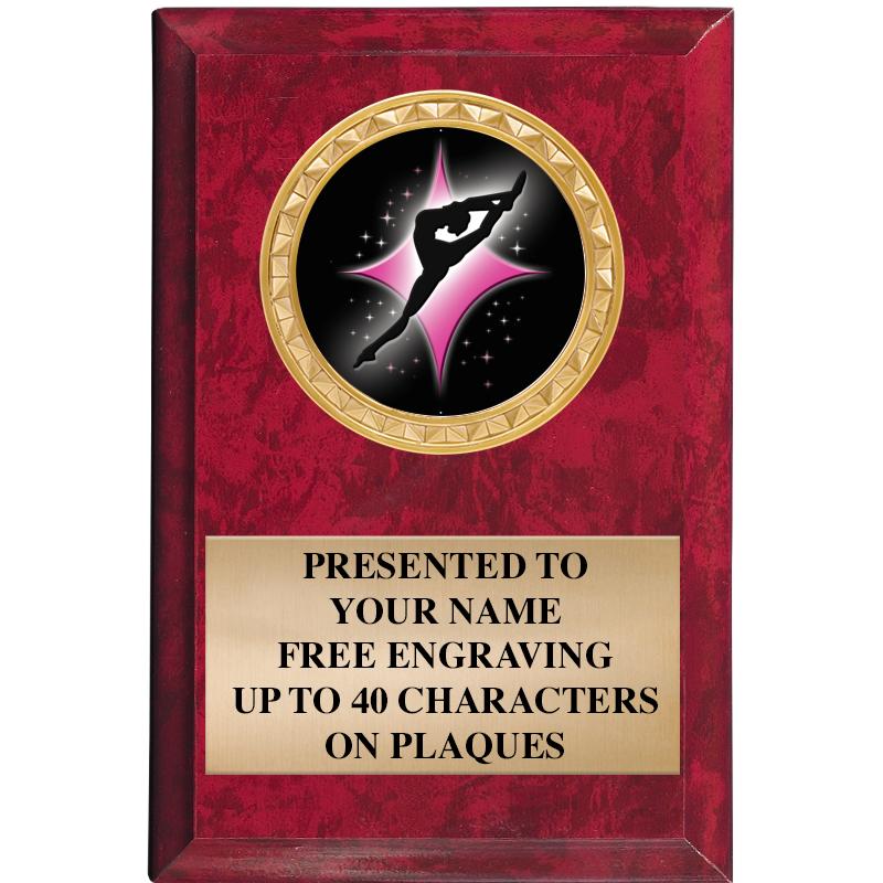 4" X 6" RED MBL INSERT PLQ