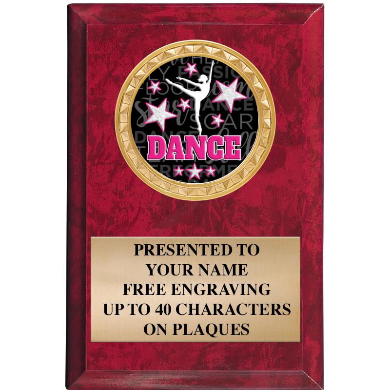 4" X 6" RED MBL INSERT PLQ