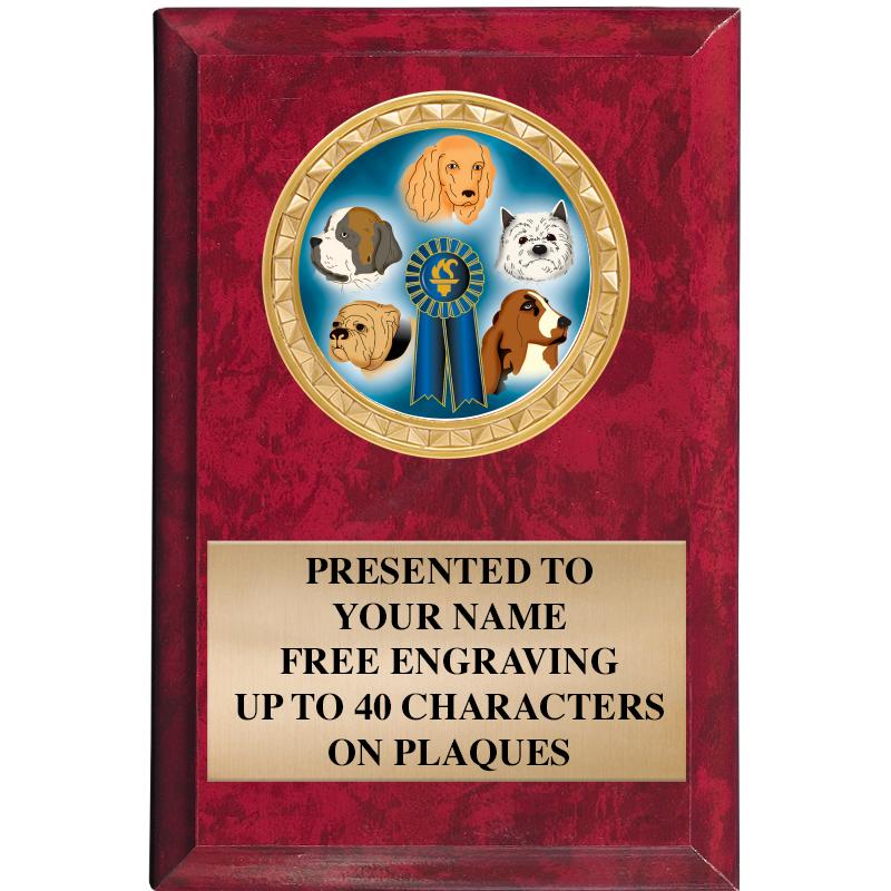 4" X 6" RED MBL INSERT PLQ