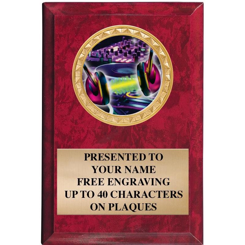 4" X 6" RED MBL INSERT PLQ