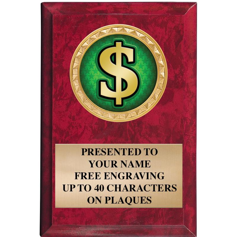 4" X 6" RED MBL INSERT PLQ