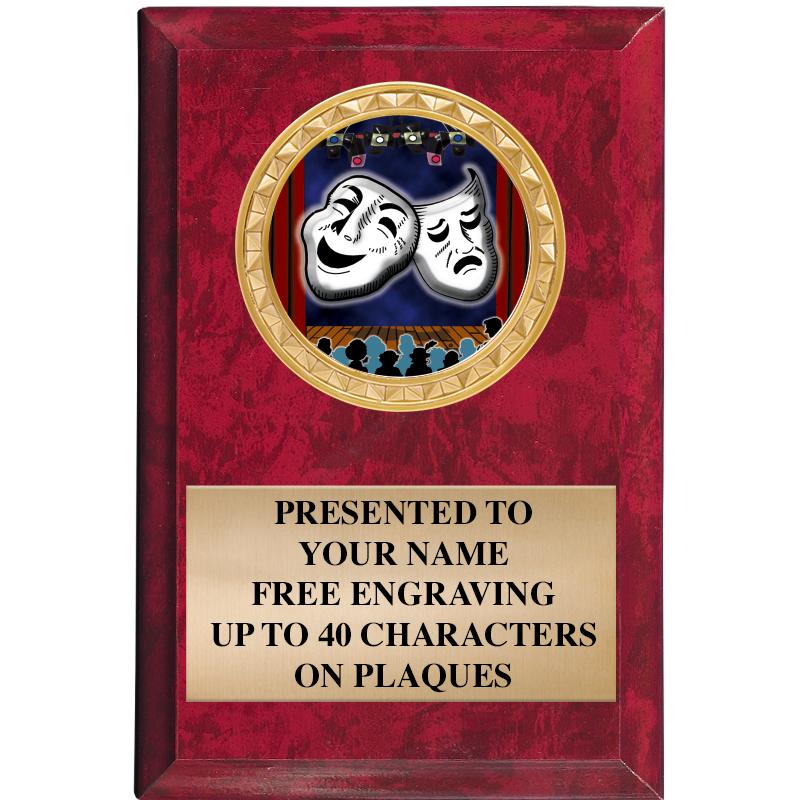 4" X 6" RED MBL INSERT PLQ