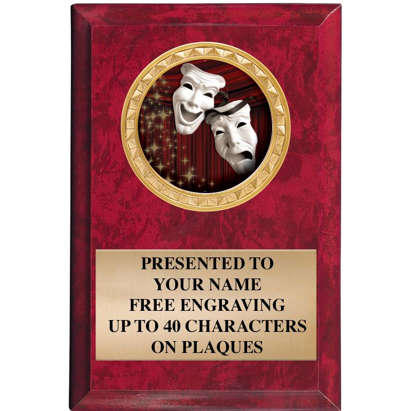 4" X 6" RED MBL INSERT PLQ