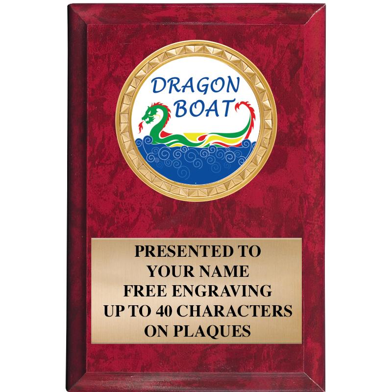 4" X 6" RED MBL INSERT PLQ