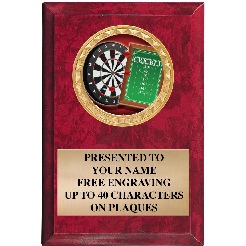 4" X 6" RED MBL INSERT PLQ