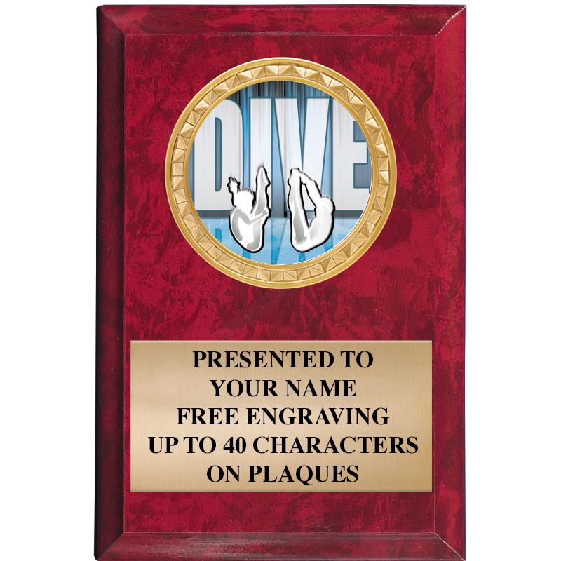 4" X 6" RED MBL INSERT PLQ