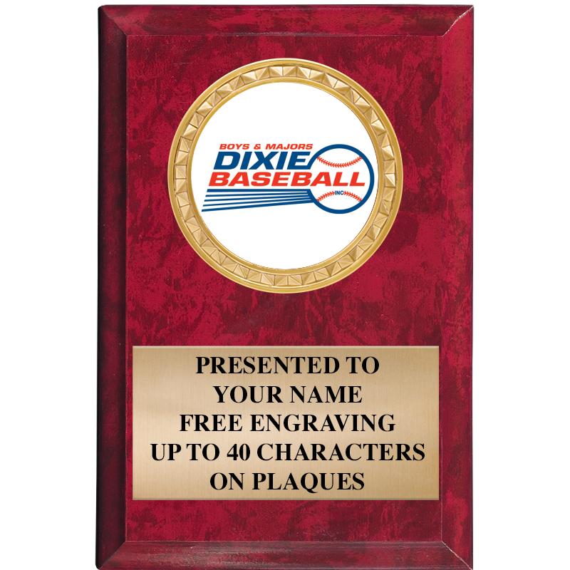 4" X 6" RED MBL INSERT PLQ