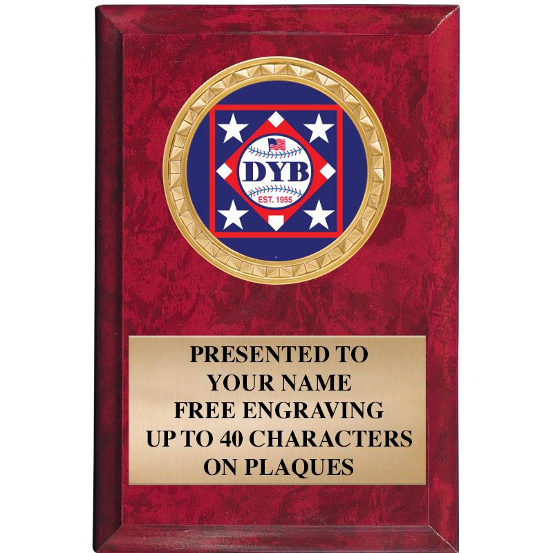 4" X 6" RED MBL INSERT PLQ