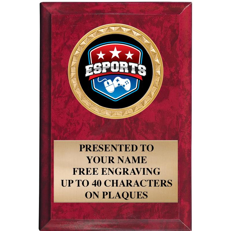 4" X 6" RED MBL INSERT PLQ