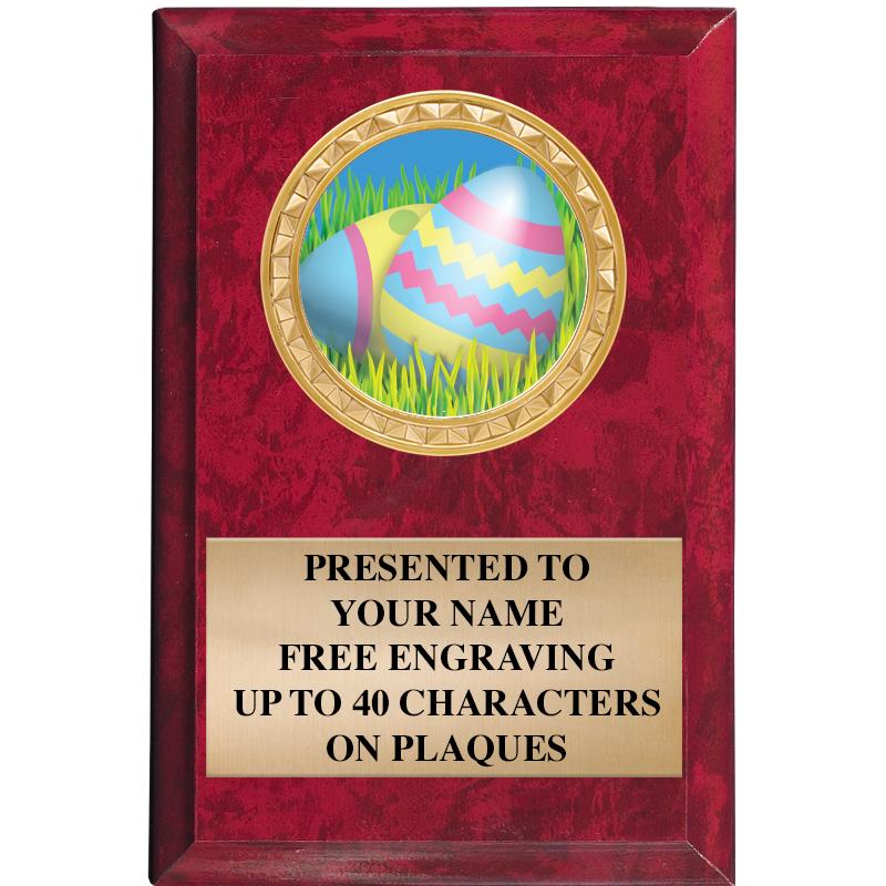 4" X 6" RED MBL INSERT PLQ