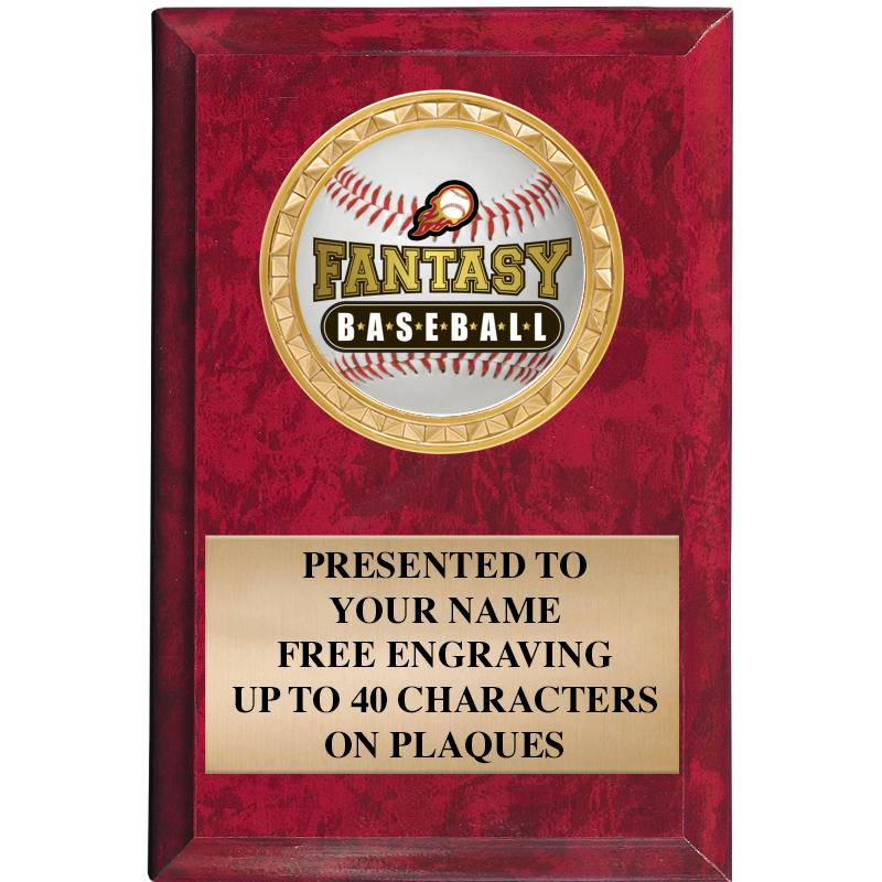 4" X 6" RED MBL INSERT PLQ