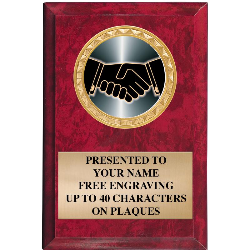 4" X 6" RED MBL INSERT PLQ