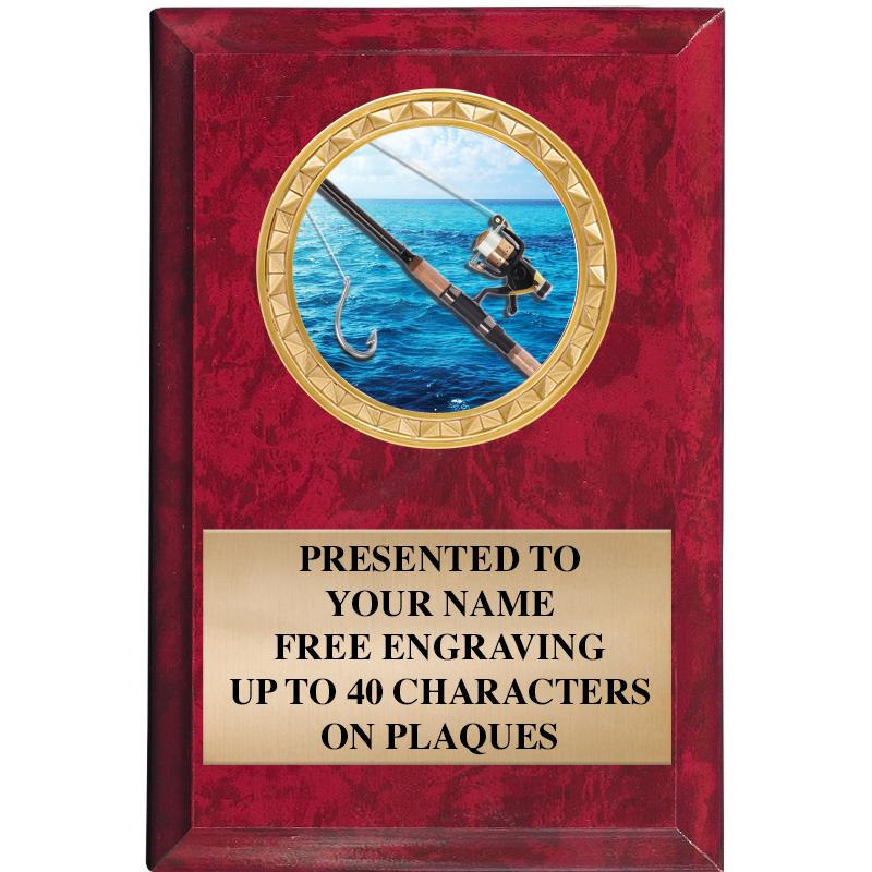 4" X 6" RED MBL INSERT PLQ