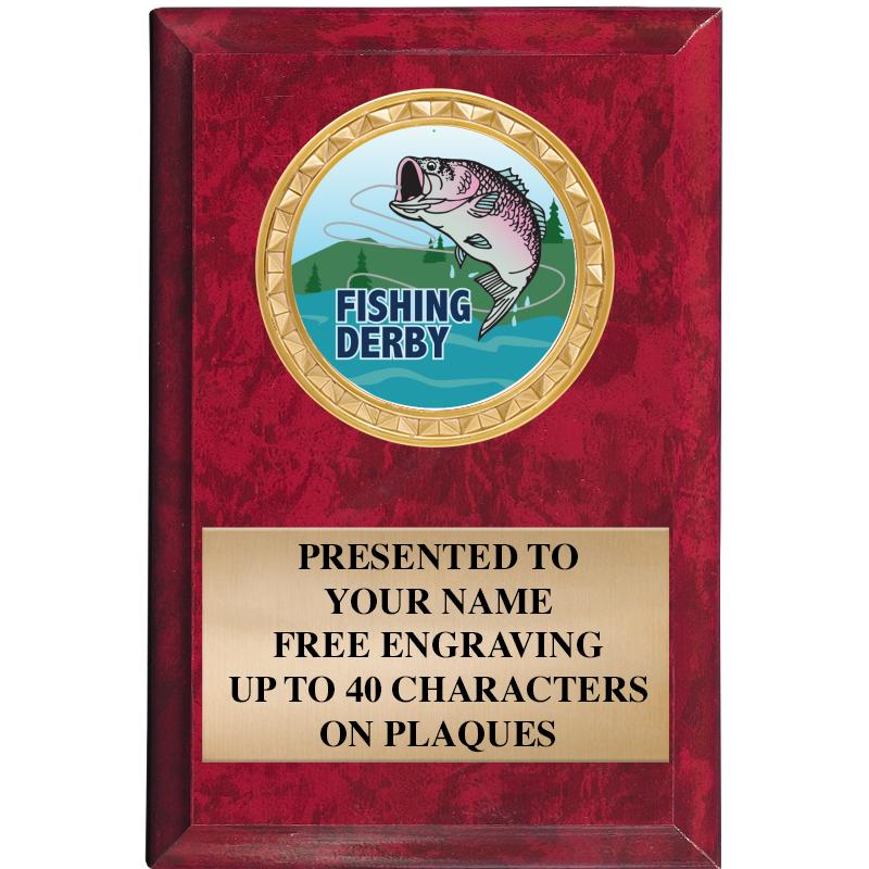 4" X 6" RED MBL INSERT PLQ