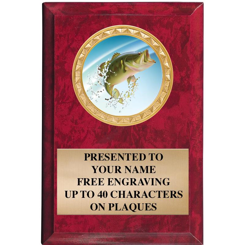 4" X 6" RED MBL INSERT PLQ