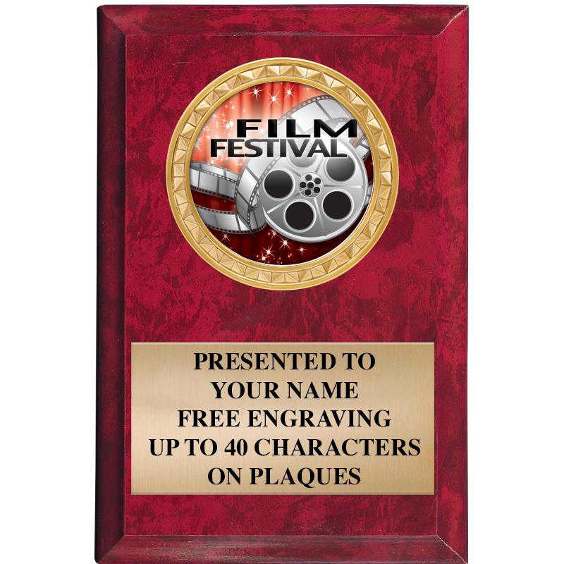 4" X 6" RED MBL INSERT PLQ