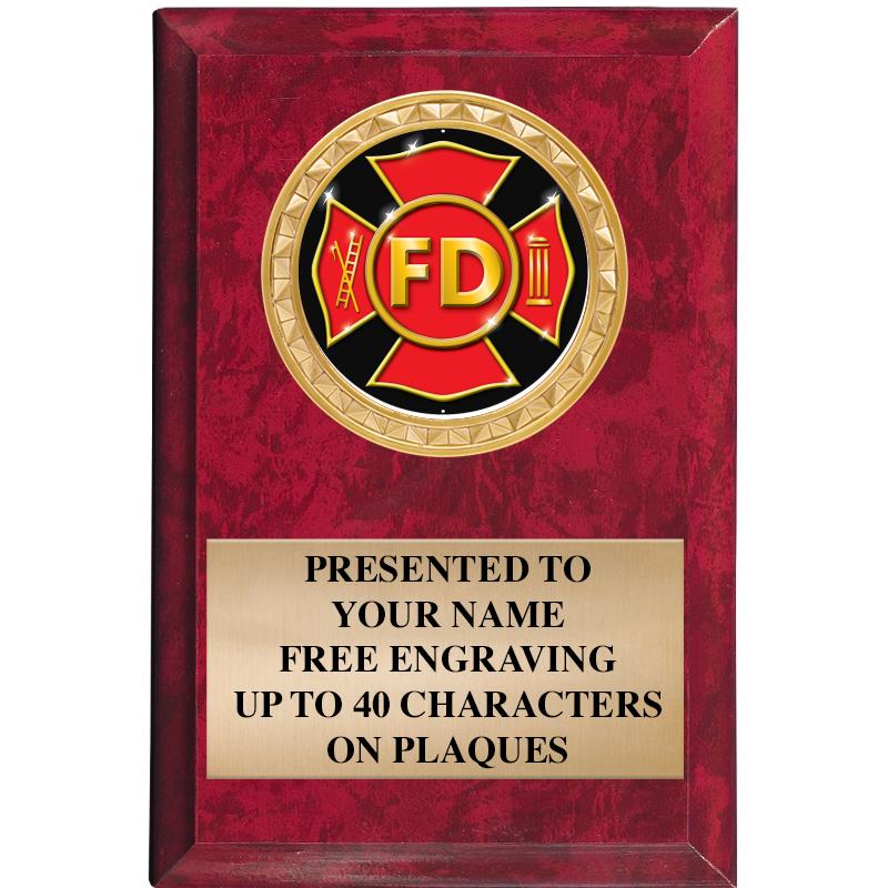 4" X 6" RED MBL INSERT PLQ