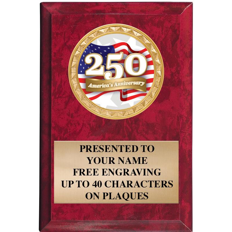 4" X 6" RED MBL INSERT PLQ