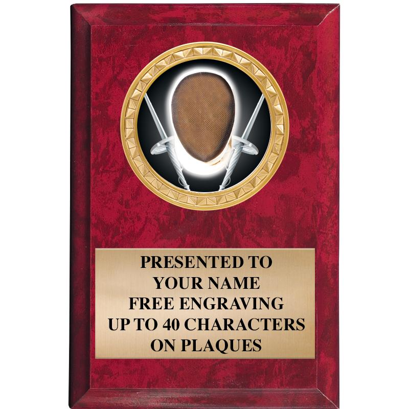 4" X 6" RED MBL INSERT PLQ