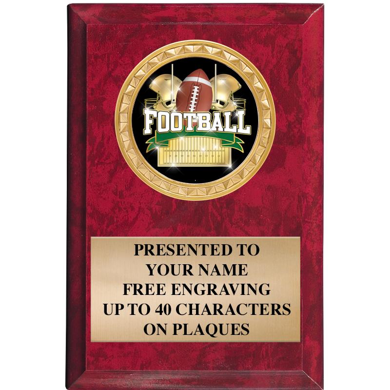 4" X 6" RED MBL INSERT PLQ