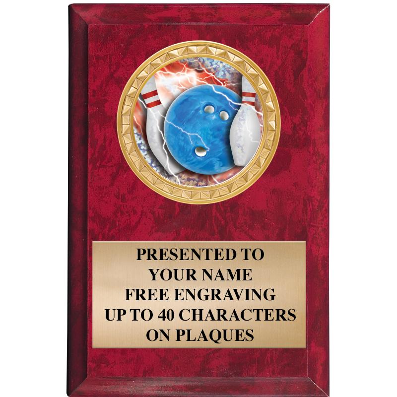 4" X 6" RED MBL INSERT PLQ