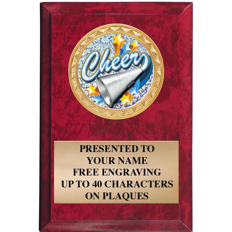 4" X 6" RED MBL INSERT PLQ