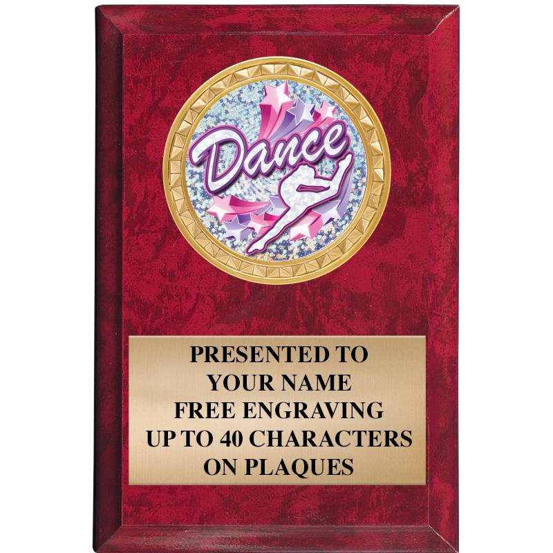 4" X 6" RED MBL INSERT PLQ