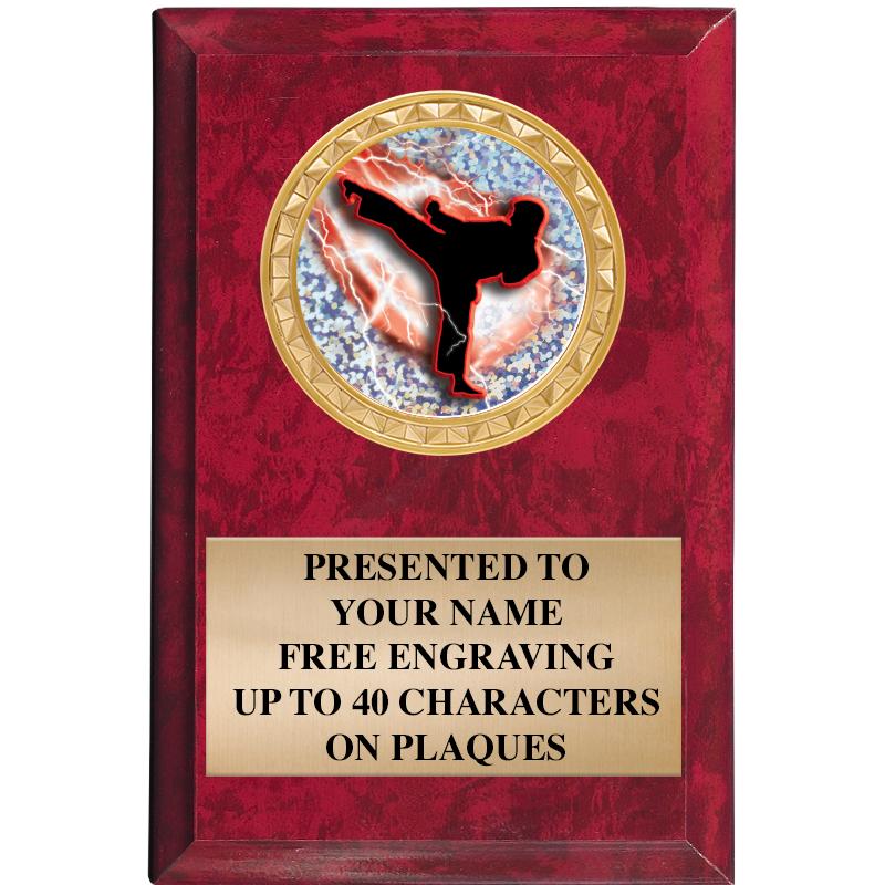 4" X 6" RED MBL INSERT PLQ