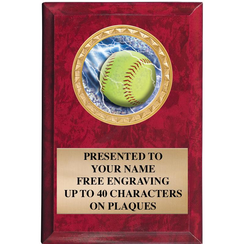 4" X 6" RED MBL INSERT PLQ