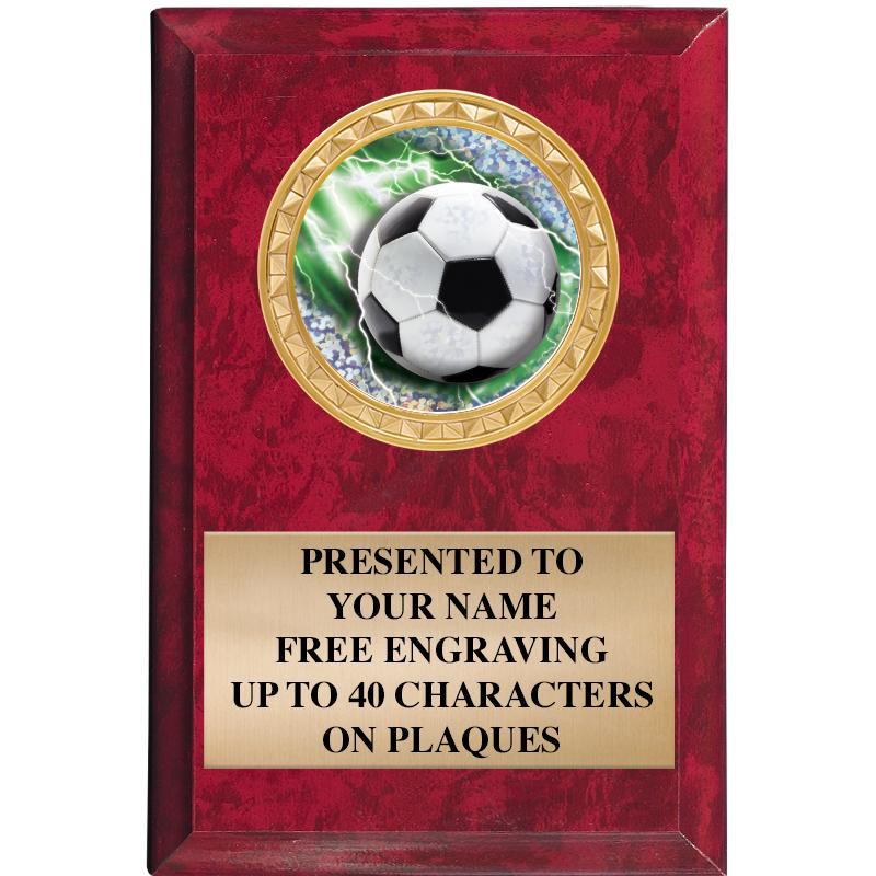 4" X 6" RED MBL INSERT PLQ