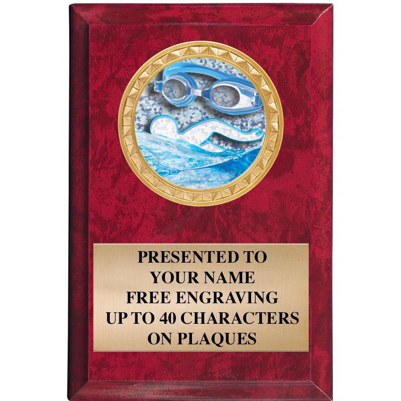 4" X 6" RED MBL INSERT PLQ