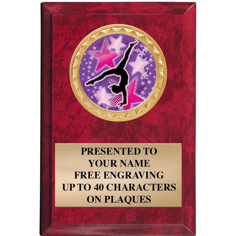 4" X 6" RED MBL INSERT PLQ